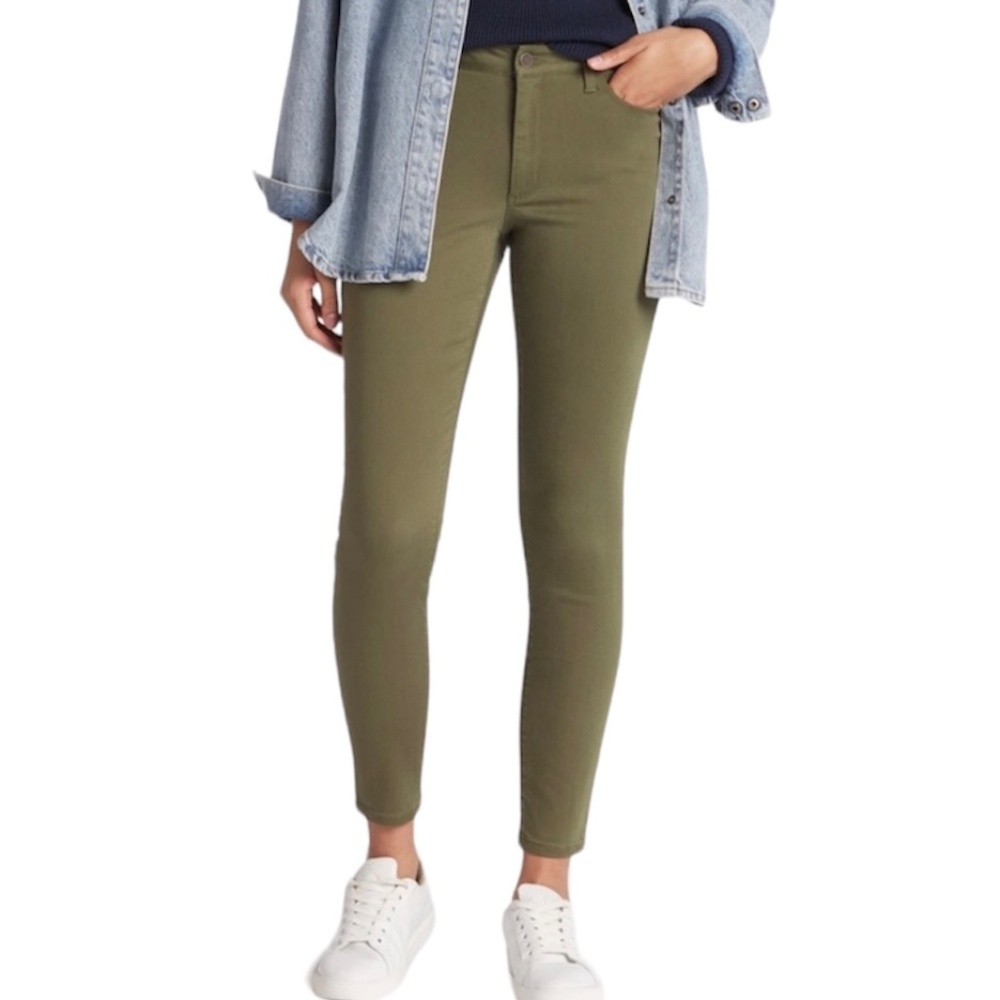 New Market & Spruce Cotton Blend High Rise Skinny Pants Olive Green Size 18W